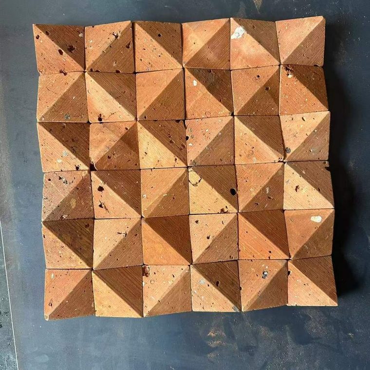 红砖三角立体马赛克